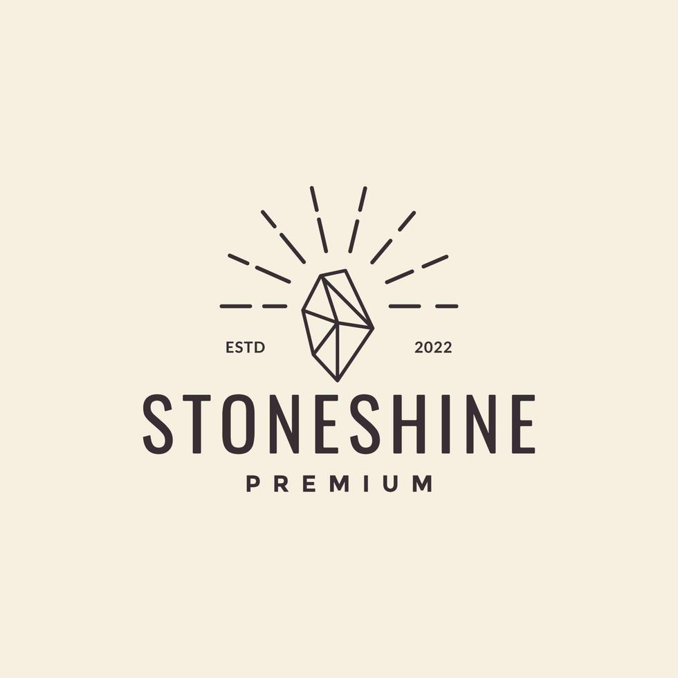 lijn steen rots glans hipster logo ontwerp vector grafisch symbool pictogram illustratie creatief idee