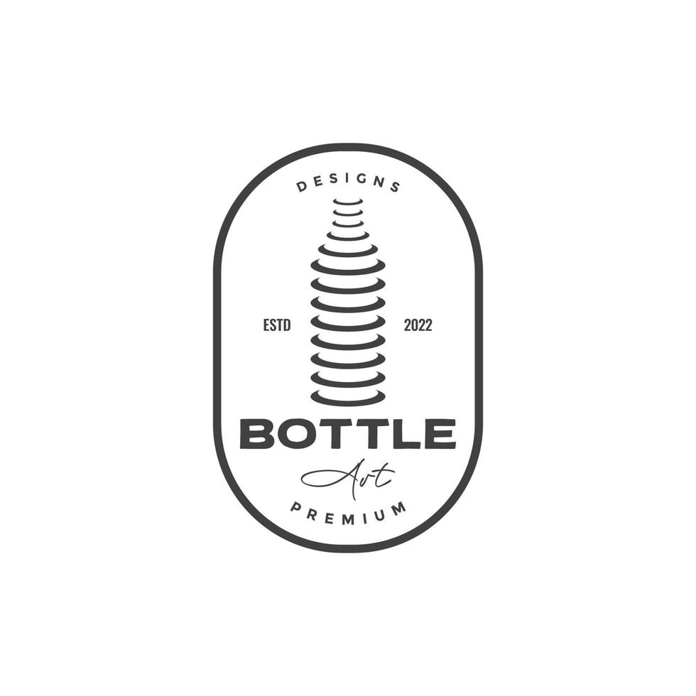 unieke fles olijfolie badge logo ontwerp vector grafisch symbool pictogram illustratie creatief idee