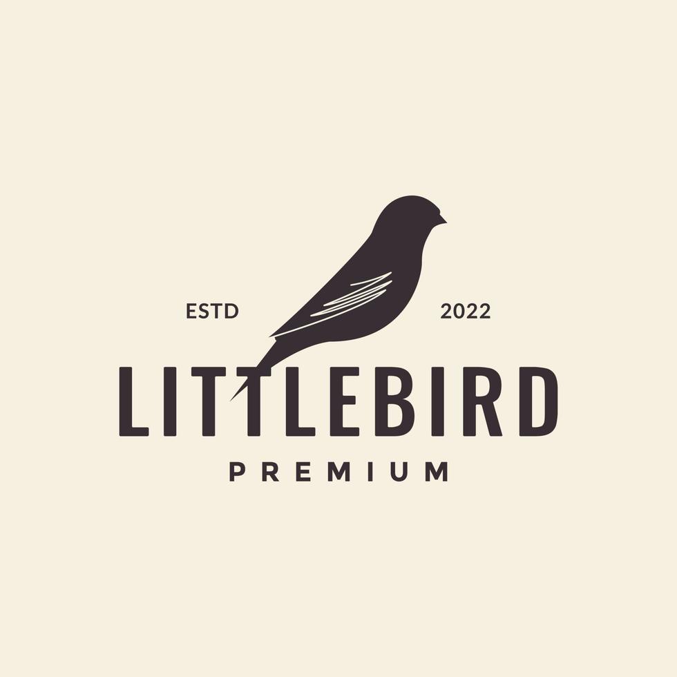 eenvoudig geïsoleerd vogeltje hipster logo ontwerp vector grafisch symbool pictogram illustratie creatief idee
