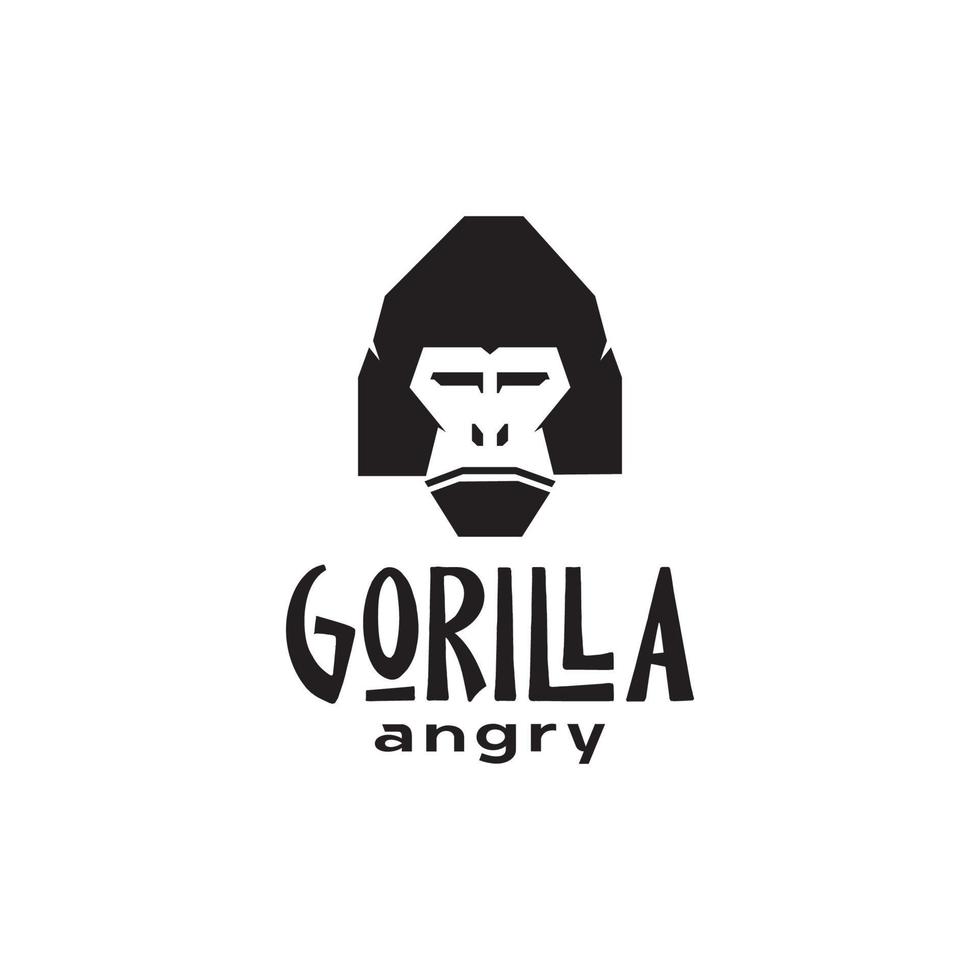hoofd modern boos gorilla logo ontwerp vector grafisch symbool pictogram illustratie creatief idee
