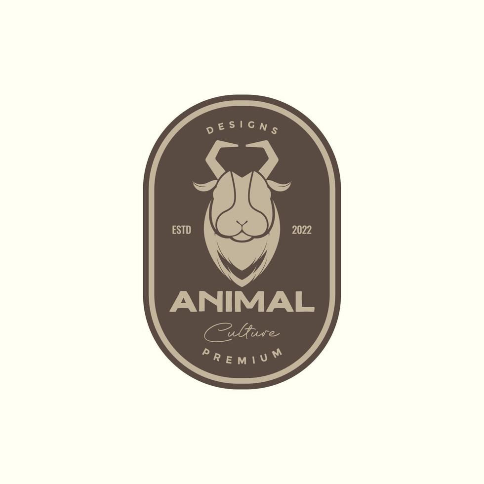 hoofd yak badge gekleurd vintage logo ontwerp vector grafisch symbool pictogram illustratie creatief idee