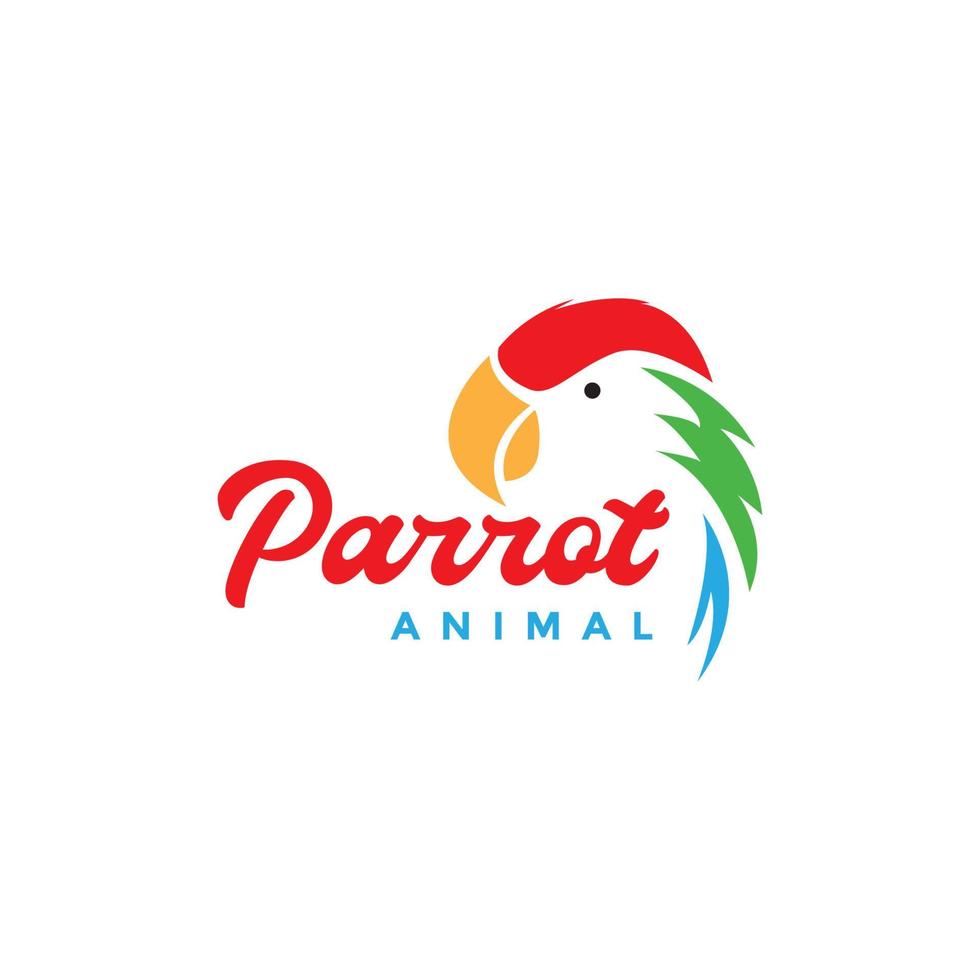 hoofd papegaai abstract kleurrijk logo ontwerp vector grafisch symbool pictogram illustratie creatief idee