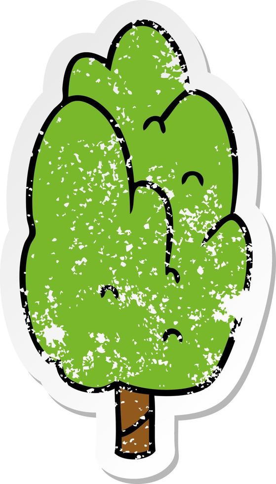 noodlijdende sticker cartoon doodle enkele groene boom vector