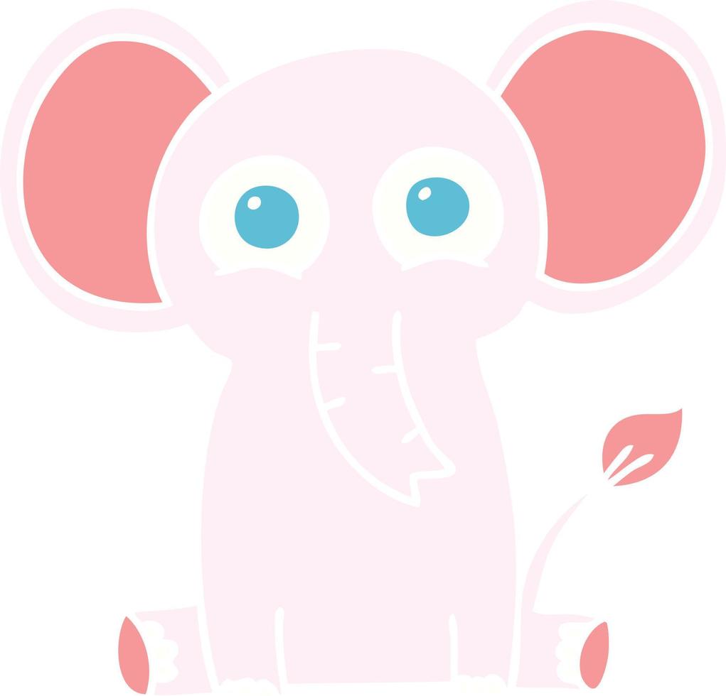 eigenzinnige handgetekende cartoonolifant vector