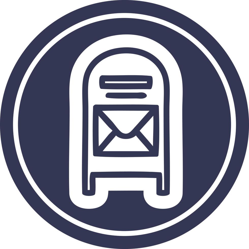 ronde pictogram brievenbus vector
