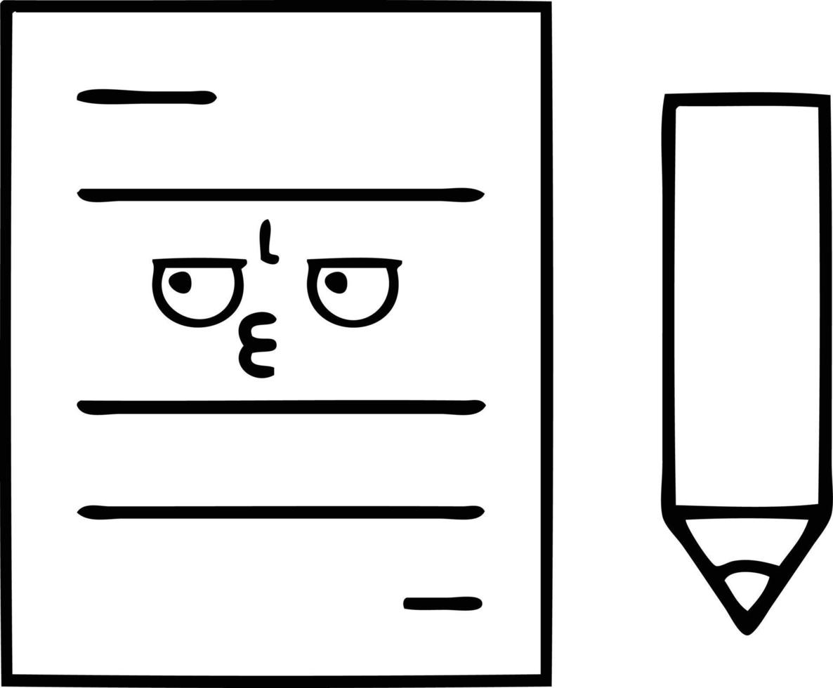 lijntekening cartoon testpapier vector