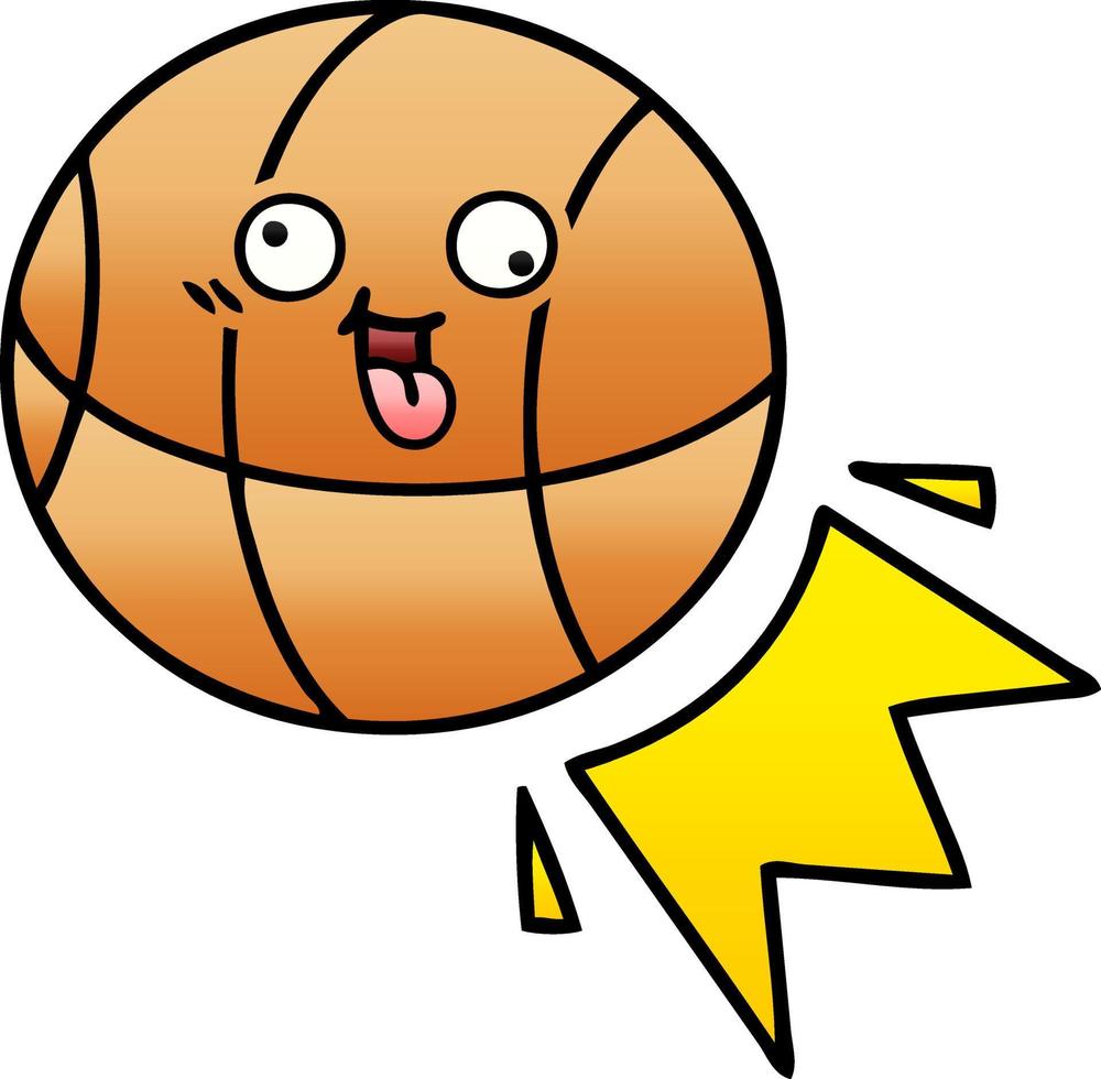 gradiënt gearceerde cartoon basketbal vector