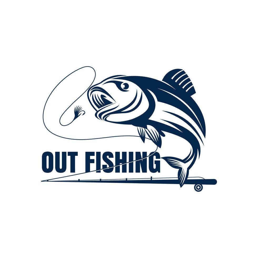 vissen logo ontwerp illustratie. sjabloon voor vissen sport logo vector