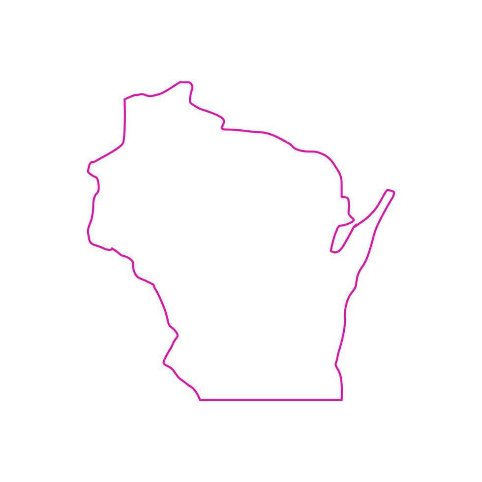 wisconsin kaart op witte achtergrond vector