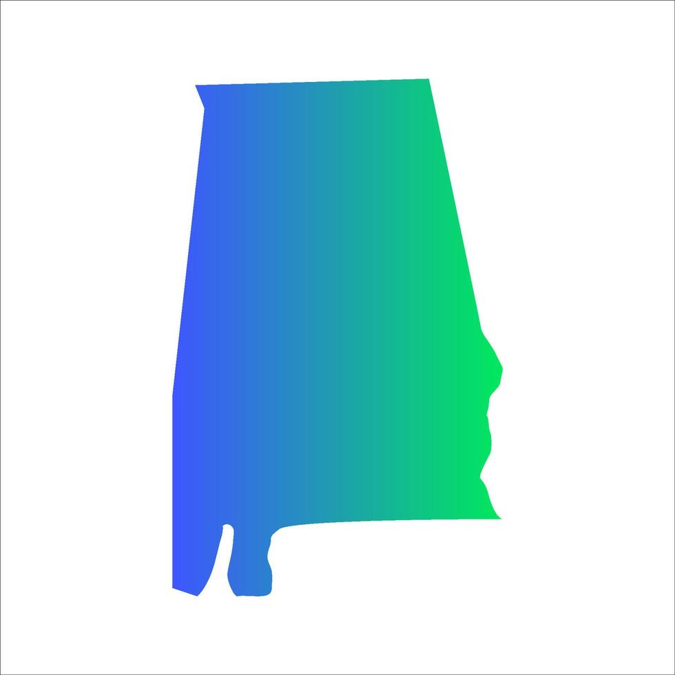 alabama kaart op witte achtergrond vector