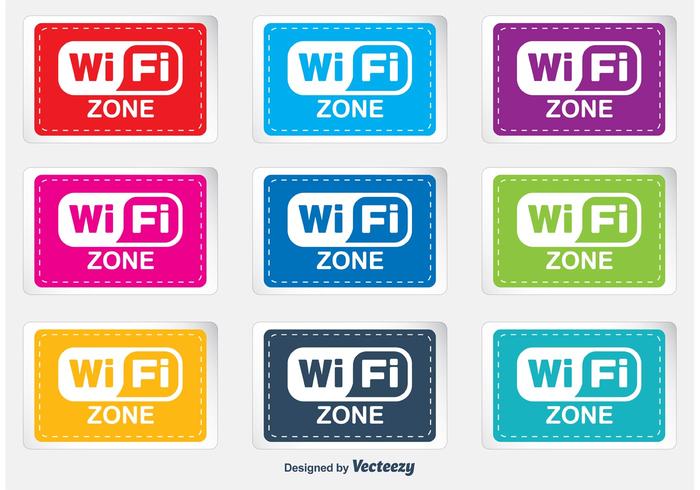 Wifi zone labels vector