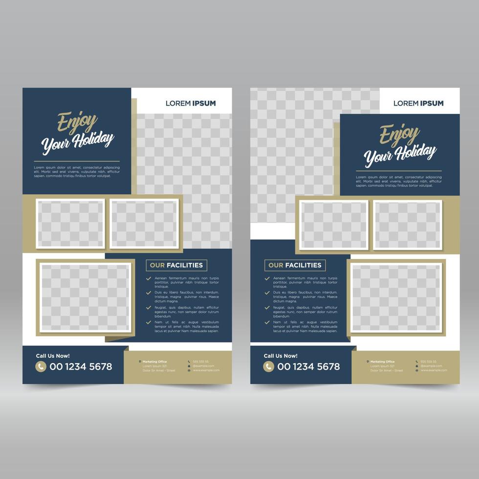 ontwerpsjabloon voor hotel en resort flyer vector