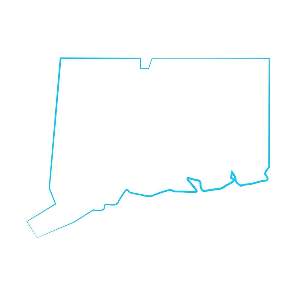 Connecticut kaart op witte achtergrond vector