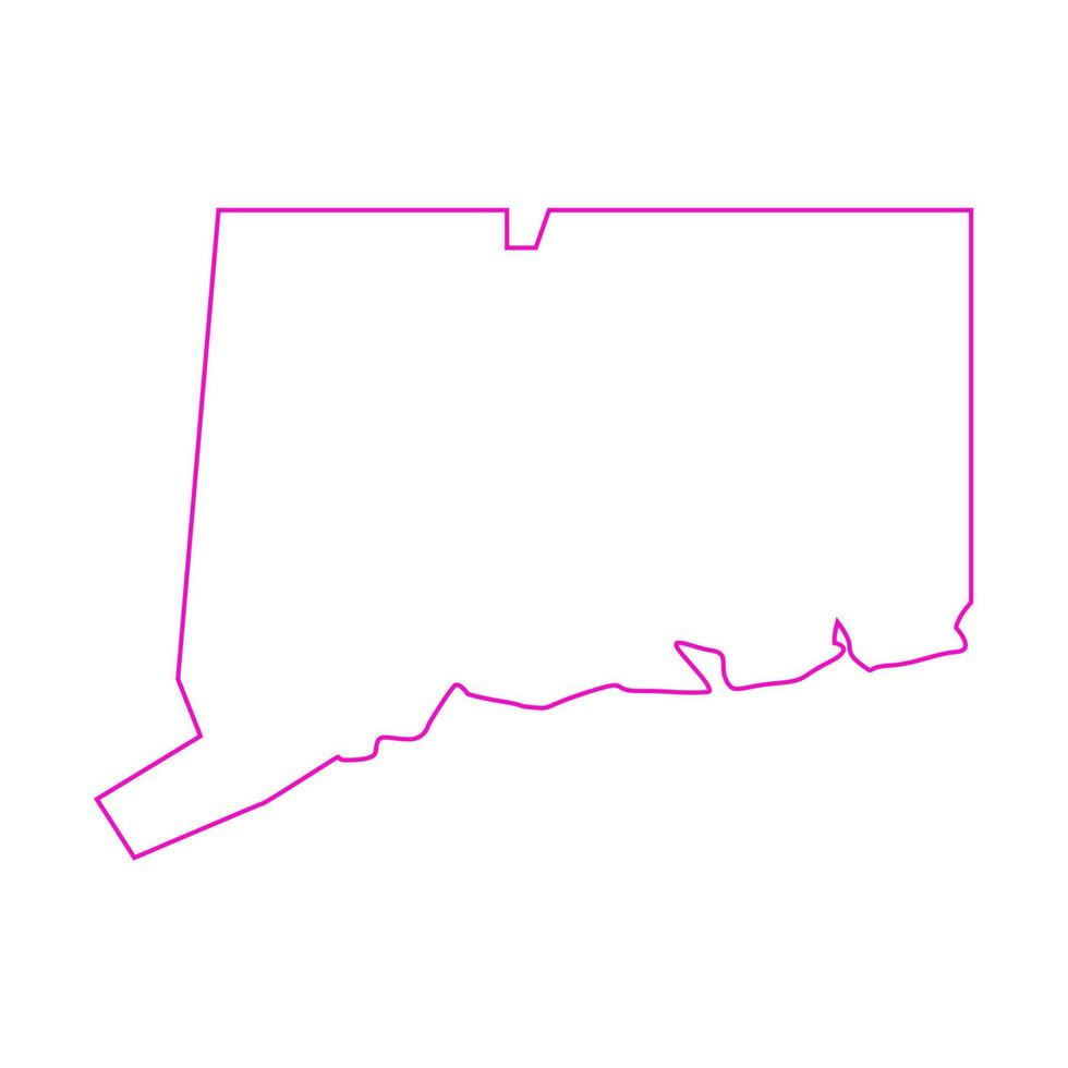 Connecticut kaart op witte achtergrond vector