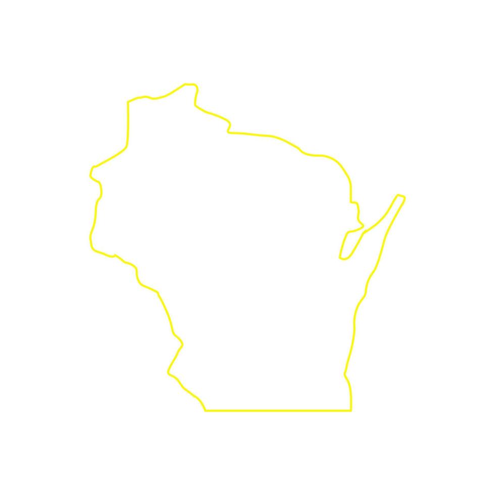 wisconsin kaart op witte achtergrond vector