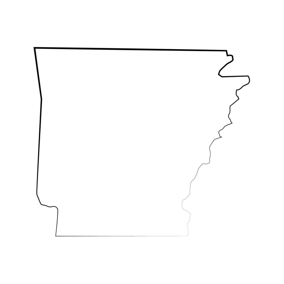 arkansas kaart op witte achtergrond vector