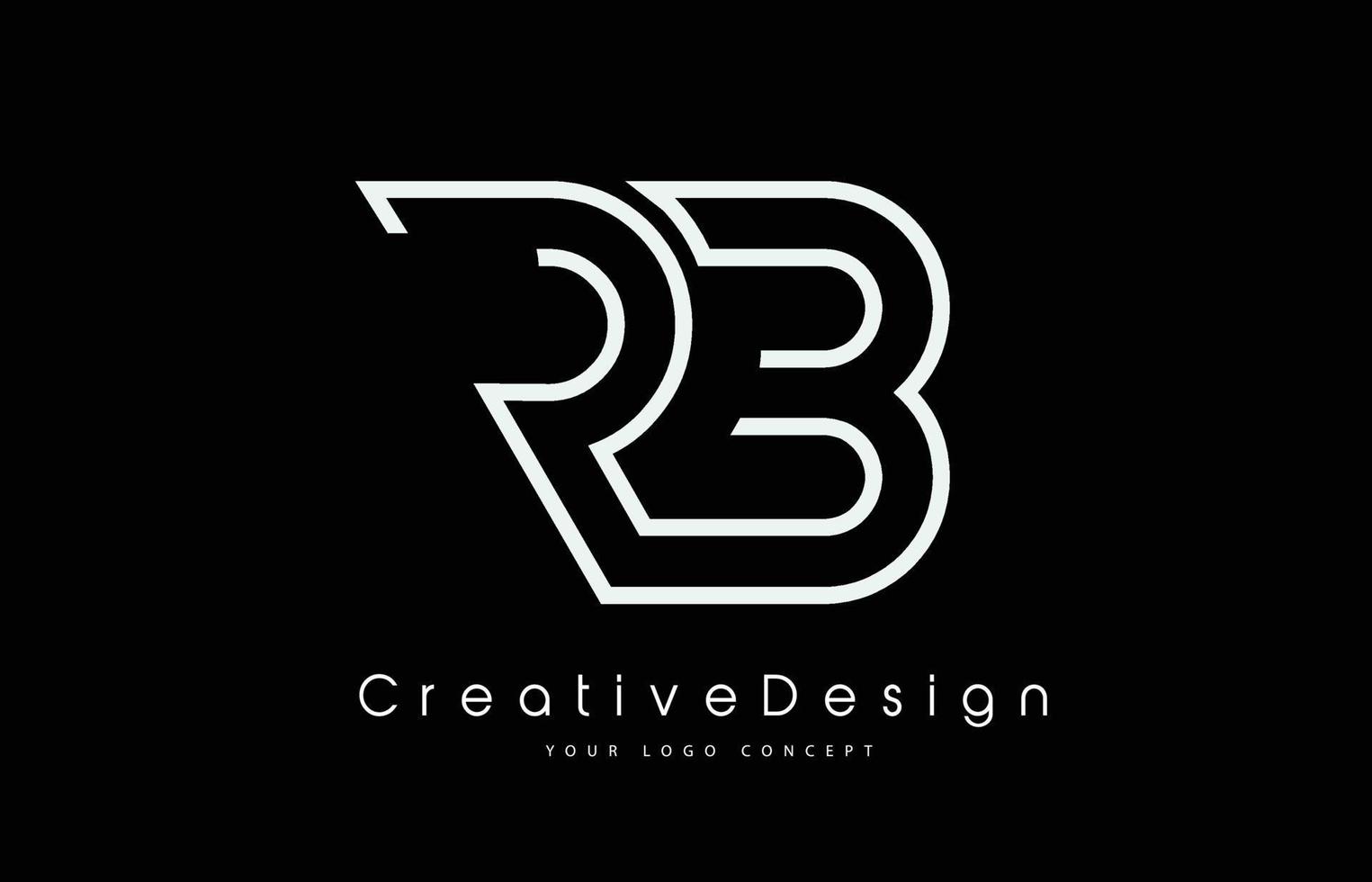 rb rb letter logo-ontwerp in witte kleuren. vector