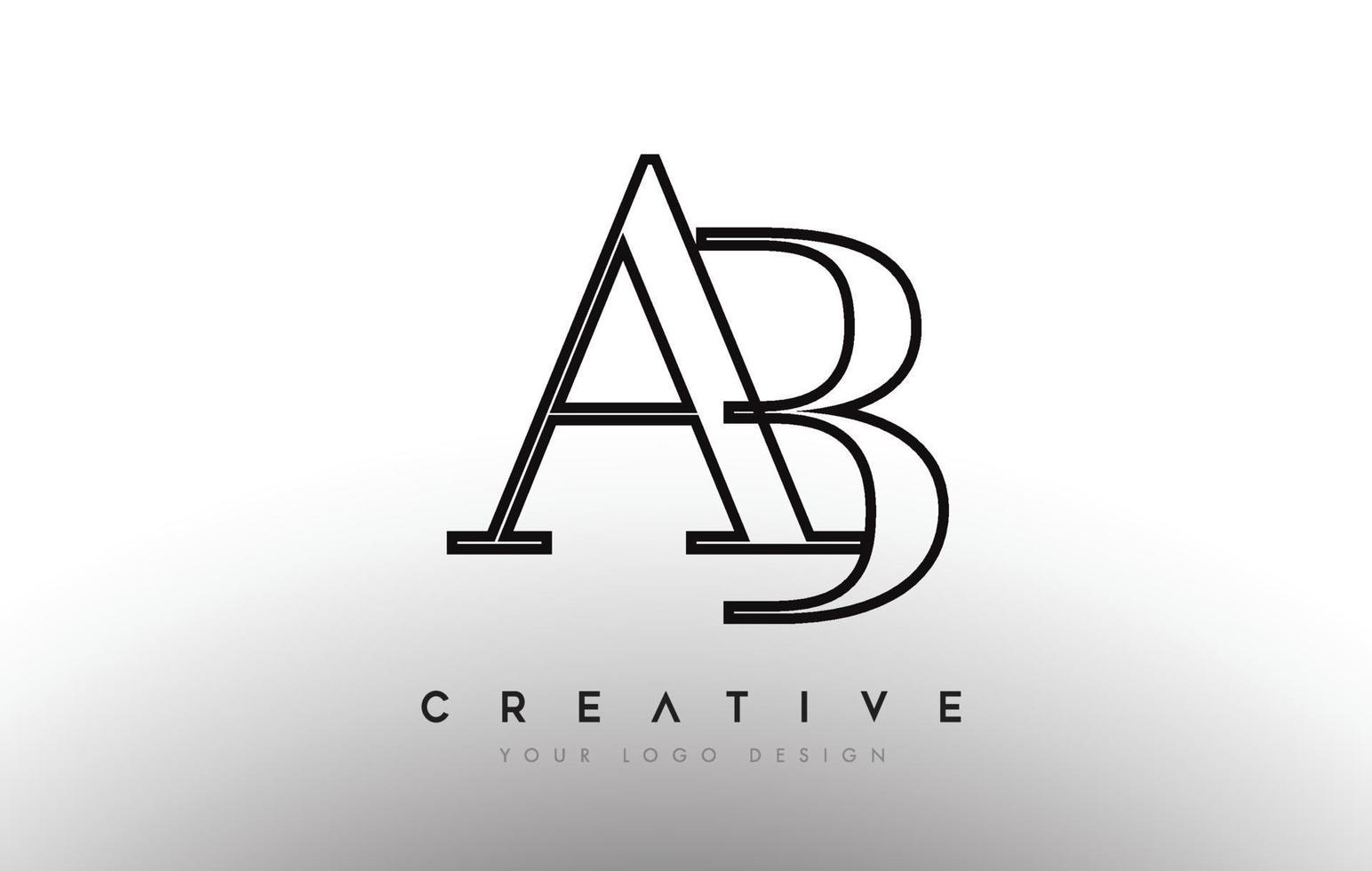 ab ab brief ontwerp logo logo pictogram concept met serif-lettertype en klassieke elegante stijl look vector