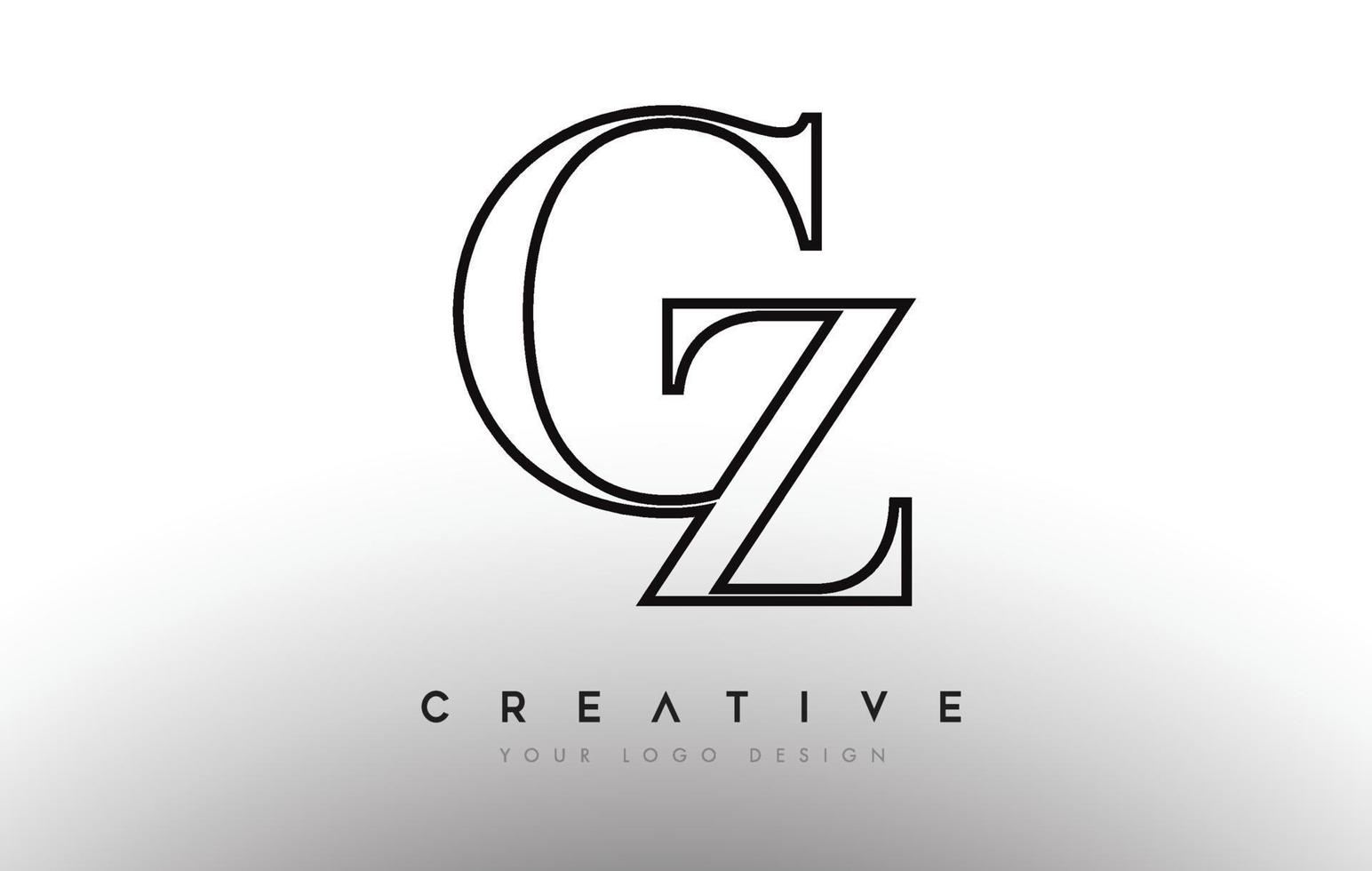 gz gz brief ontwerp logo logo pictogram concept met serif-lettertype en klassieke elegante stijl look vector