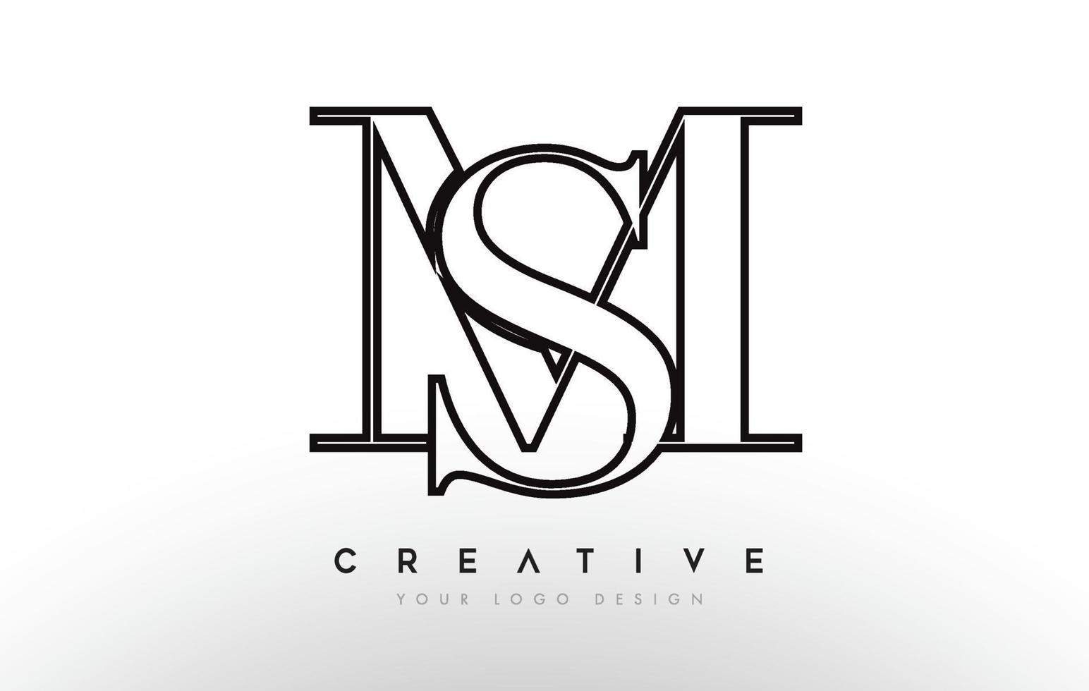 ms ms letter ontwerp logo logo pictogram concept met serif-lettertype en klassieke elegante stijl look vector