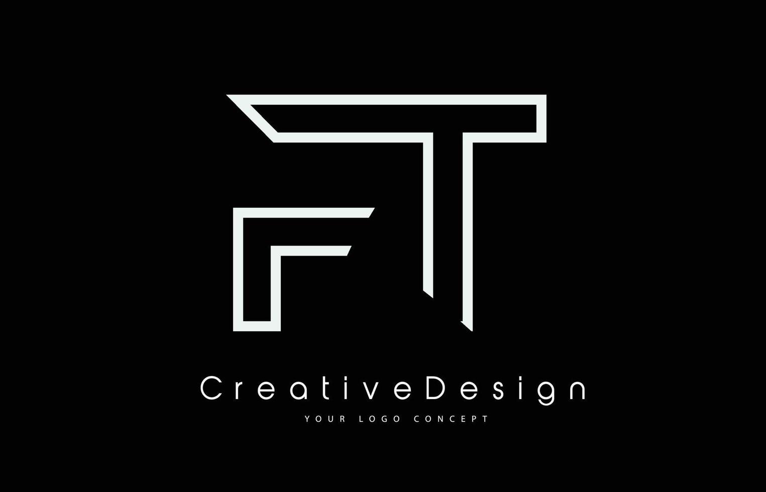 ft ft letter logo-ontwerp in witte kleuren. vector