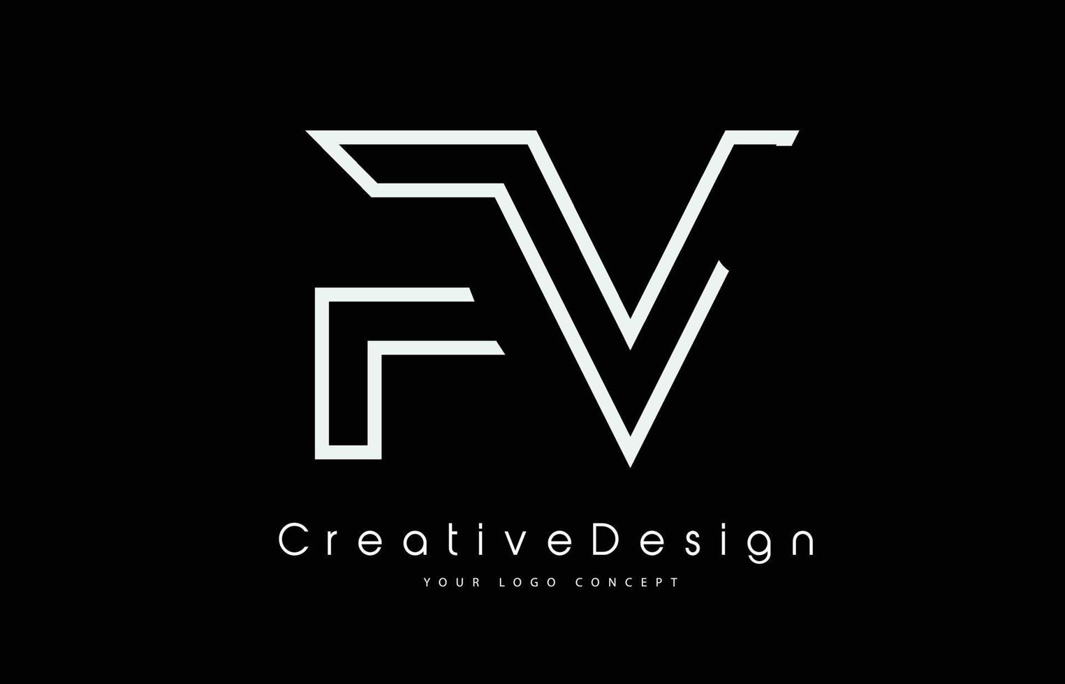 fv fv letter logo-ontwerp in witte kleuren. vector
