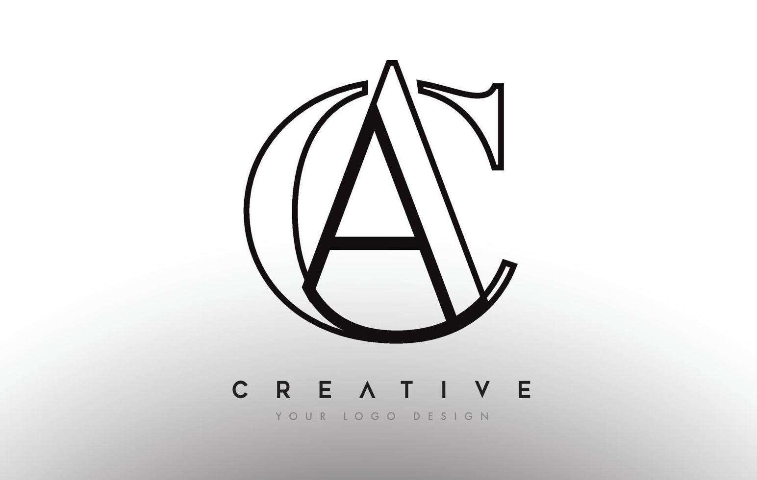 ca ac brief ontwerp logo logo pictogram concept met serif-lettertype en klassieke elegante stijl look vector