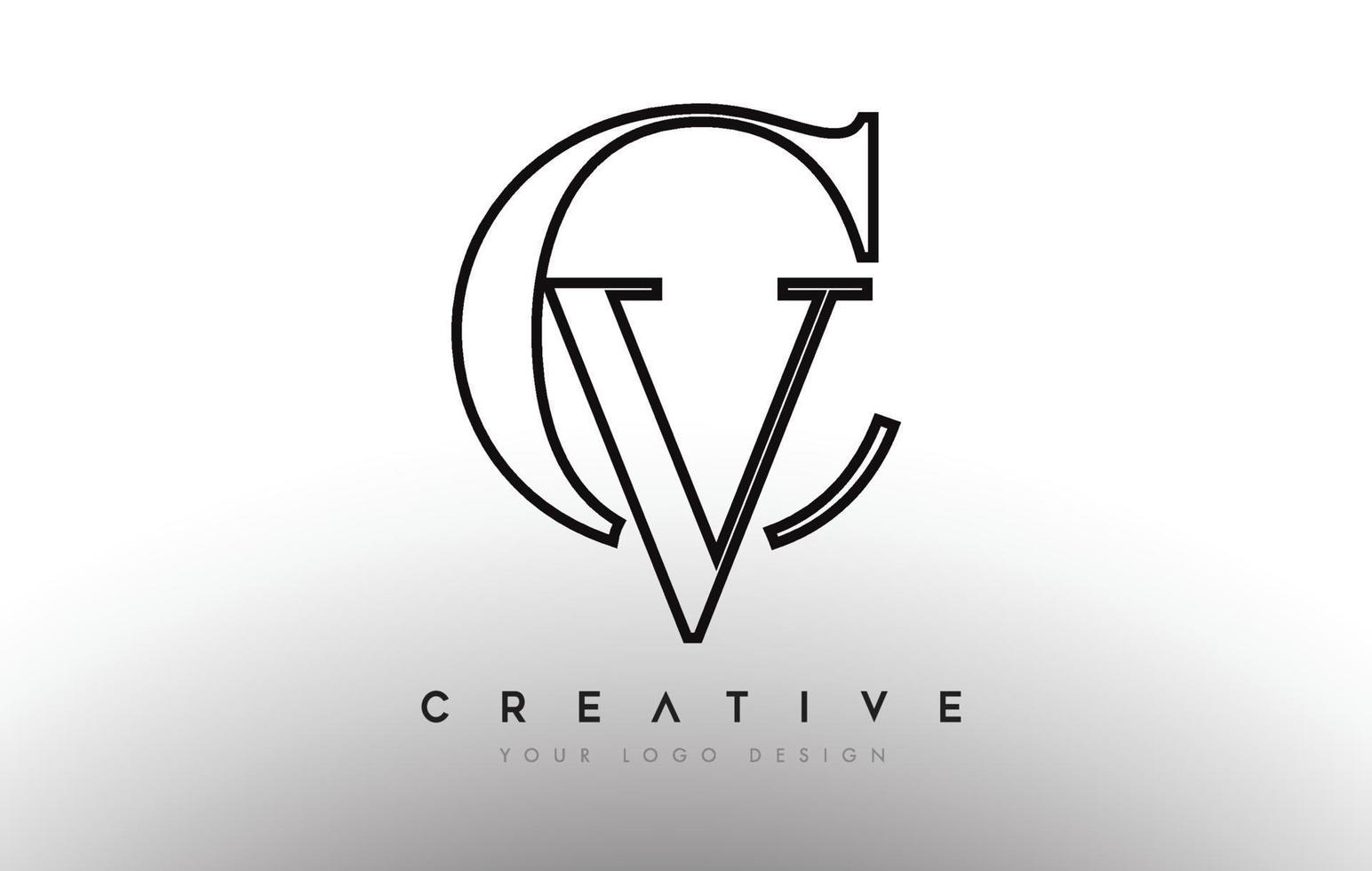 cv cv brief ontwerp logo logo pictogram concept met serif-lettertype en klassieke elegante stijl look vector