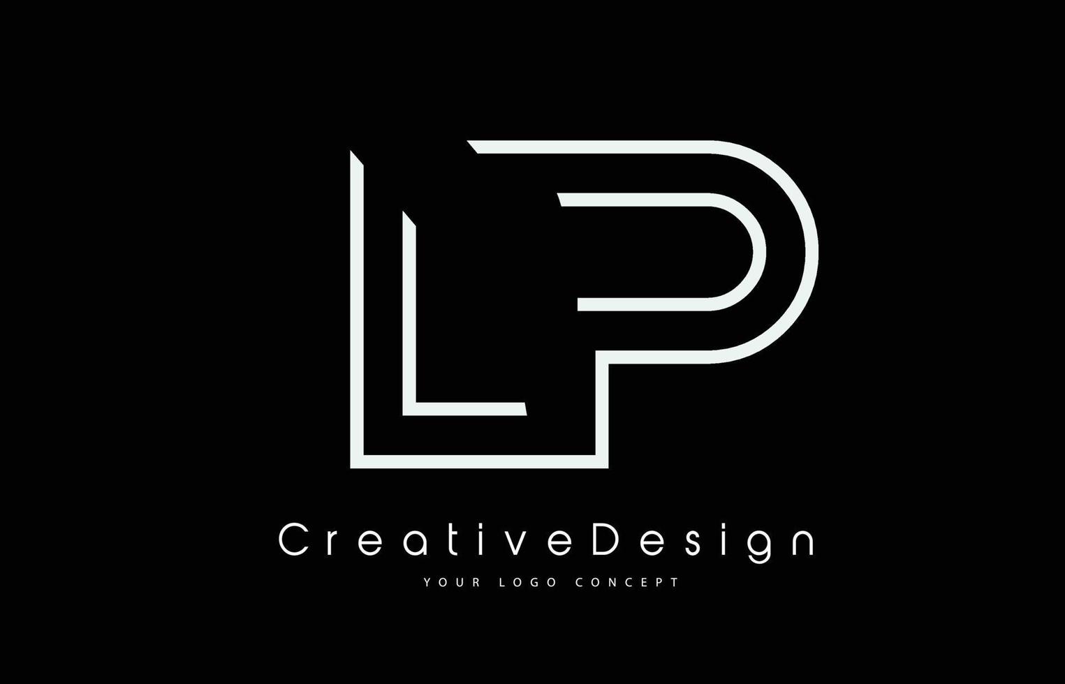 lp lp letter logo ontwerp in witte kleuren. vector