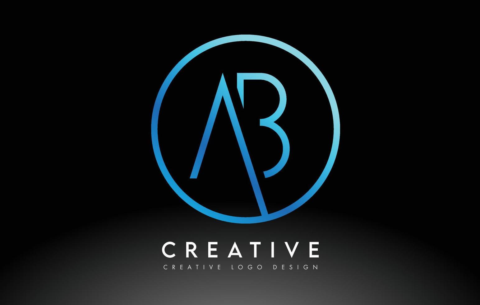 neon blauw ab letters logo ontwerp slank. creatief eenvoudig schoon briefconcept. vector