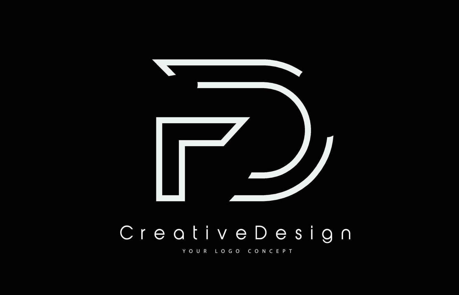 fd fd letter logo-ontwerp in witte kleuren. vector