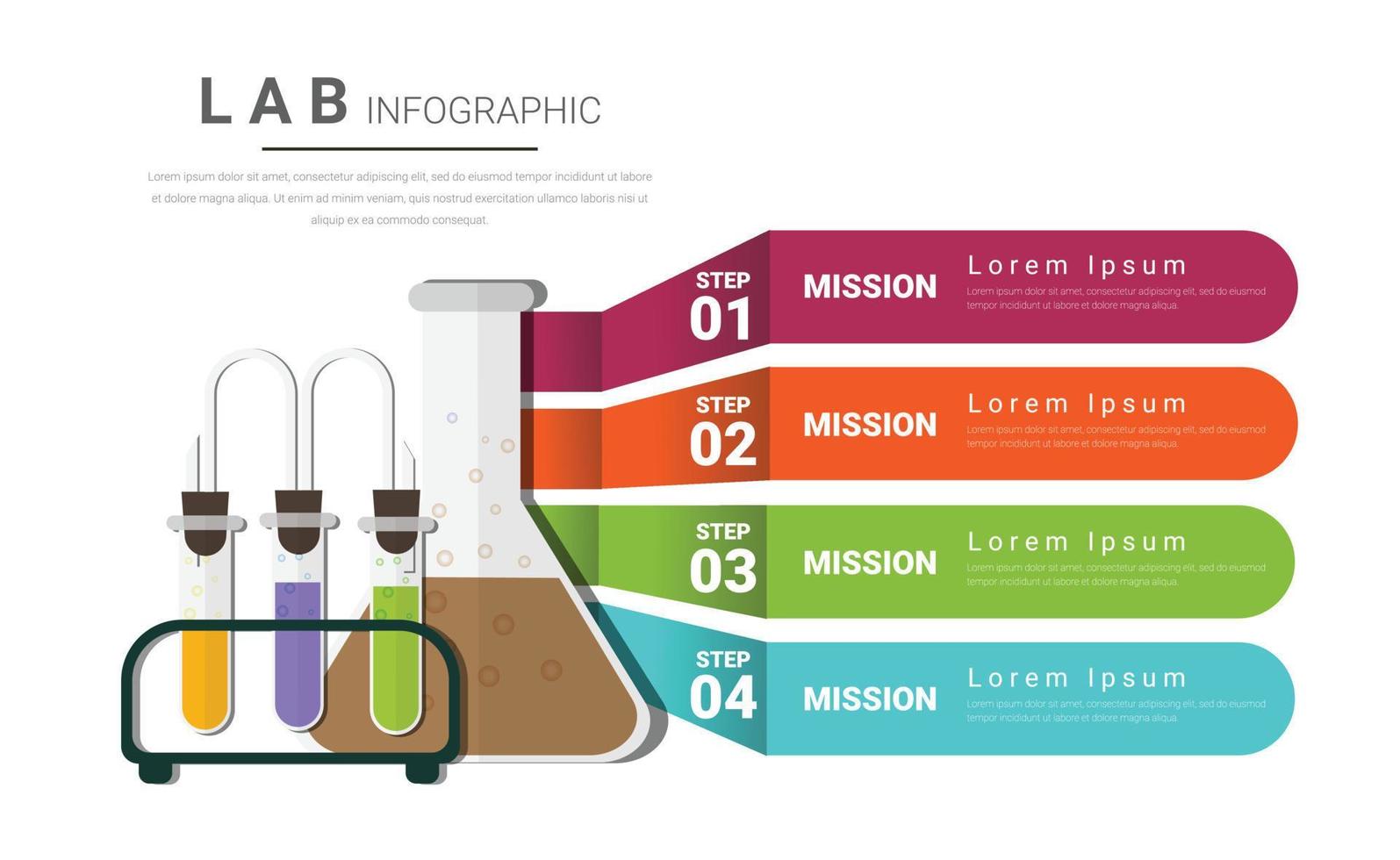 infographics voor experiment laboratoriumwetenschap. vector