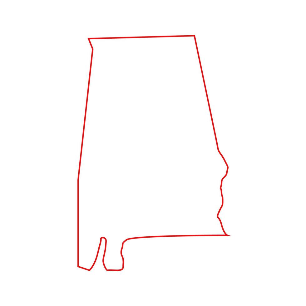 alabama kaart op witte achtergrond vector