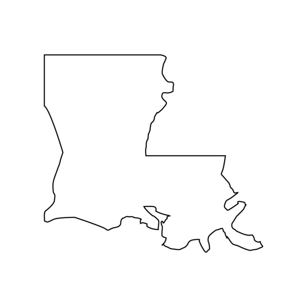 Louisiana kaart op witte achtergrond vector