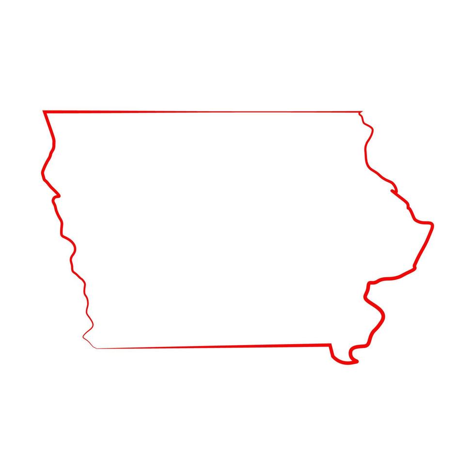 iowa kaart op witte achtergrond vector