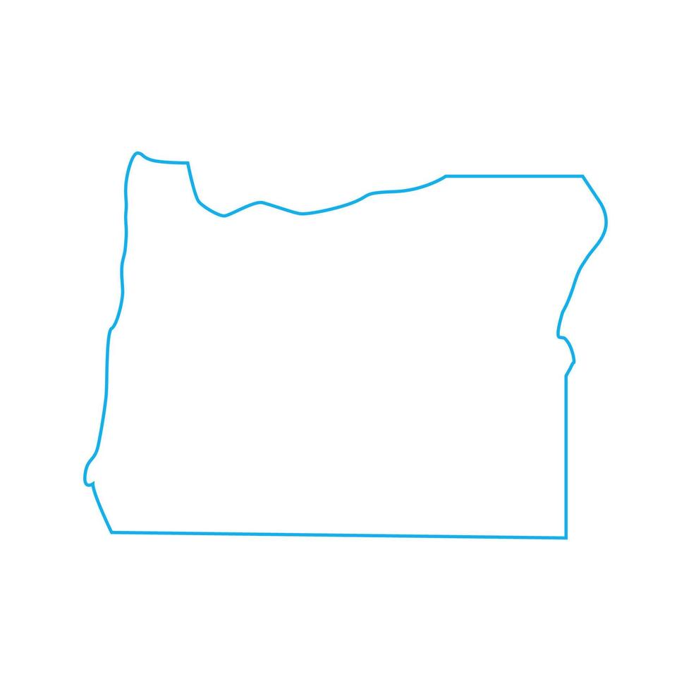 oregon kaart op witte achtergrond vector