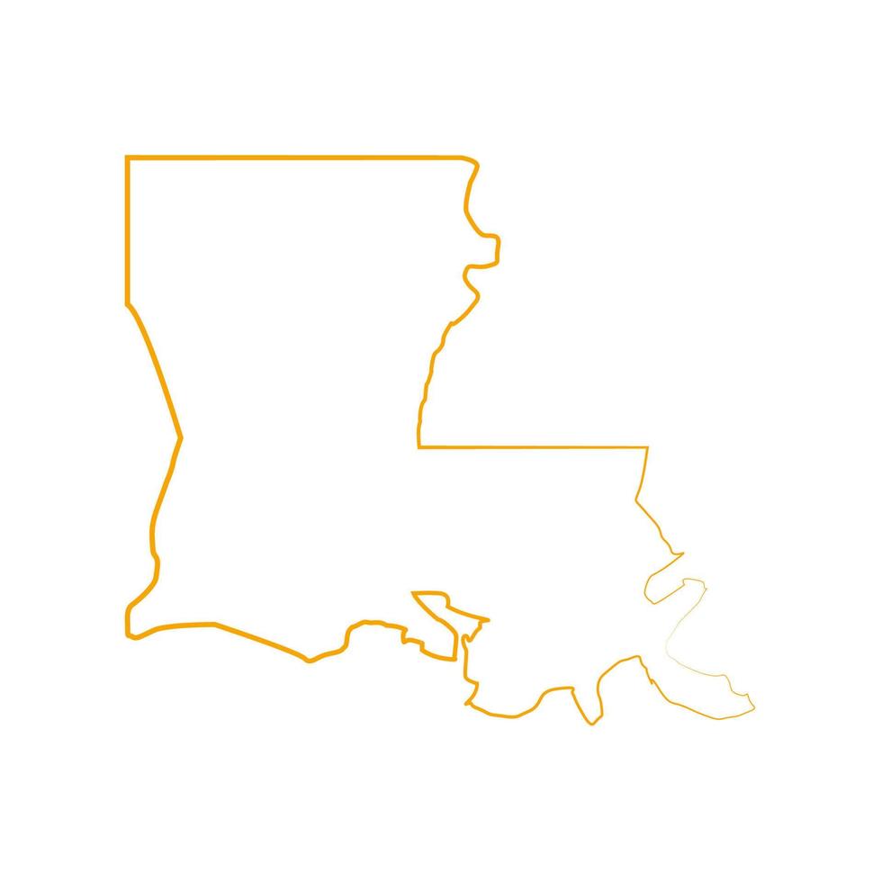 Louisiana kaart op witte achtergrond vector