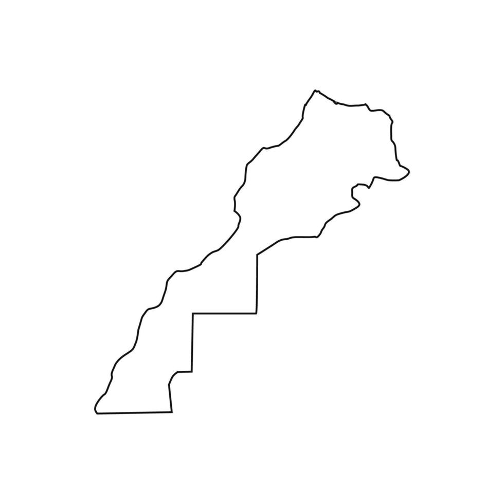 marokko kaart op witte achtergrond vector