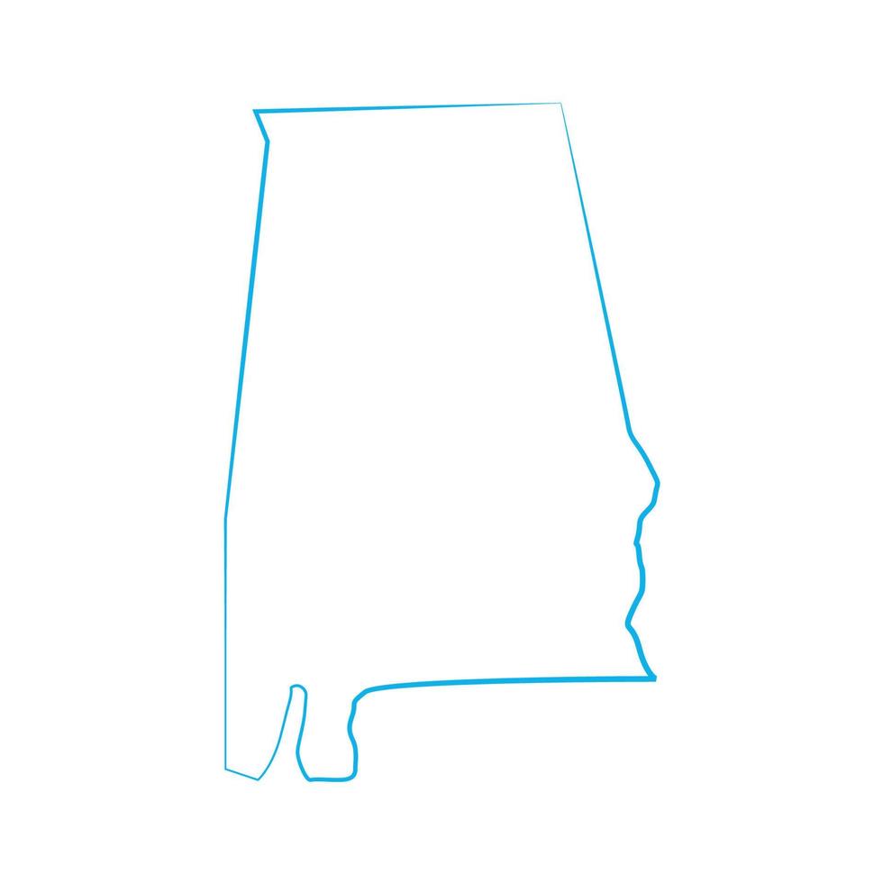 alabama kaart op witte achtergrond vector