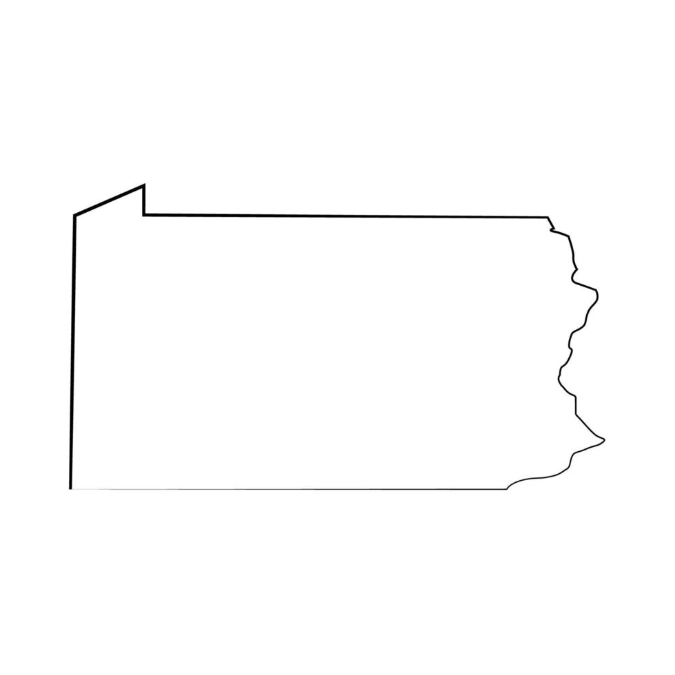 pennsylvanië kaart op witte achtergrond vector