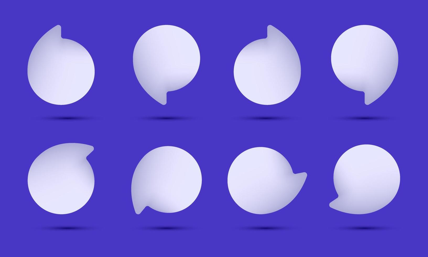 unieke set collectie schattige witte tekstballon geïsoleerd op vector