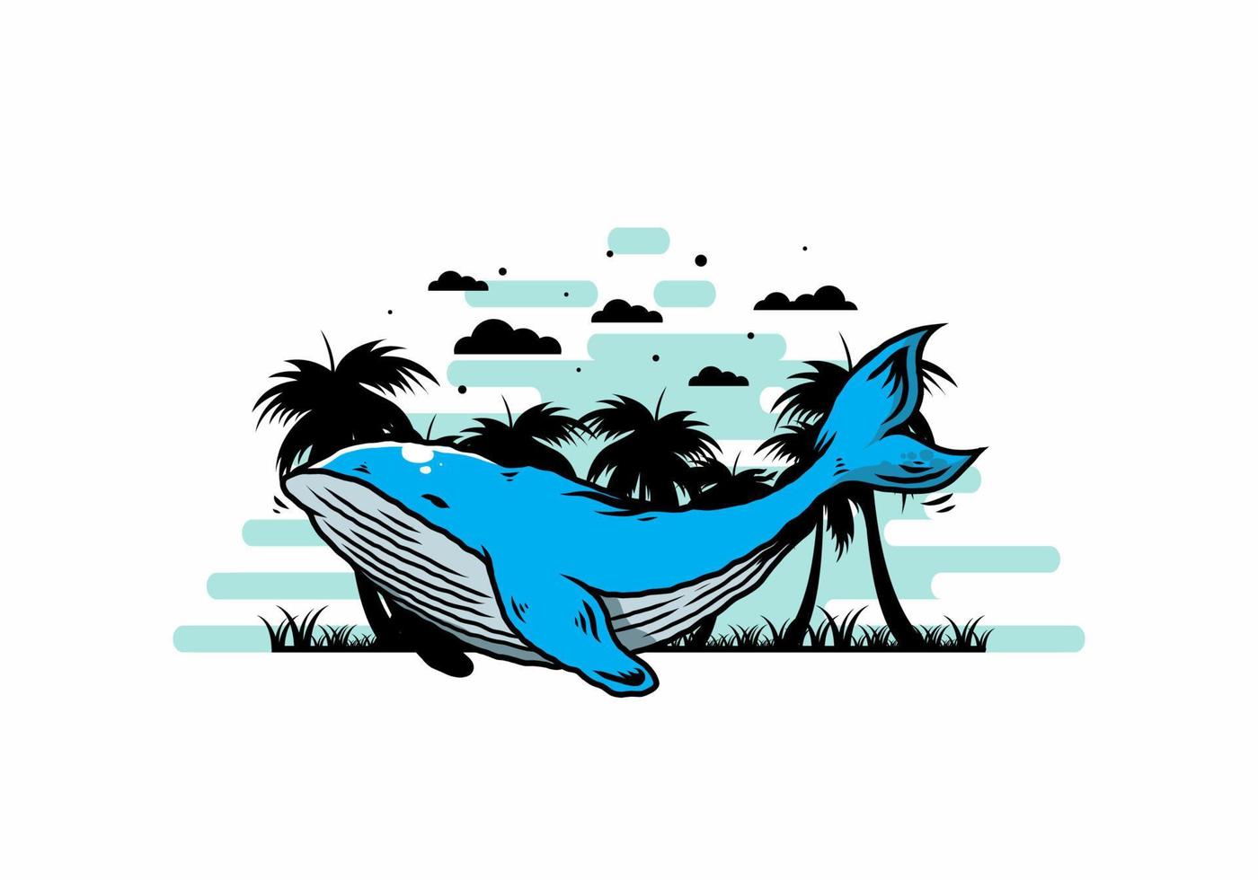 de grote walvis van de oceaan illustratie vector