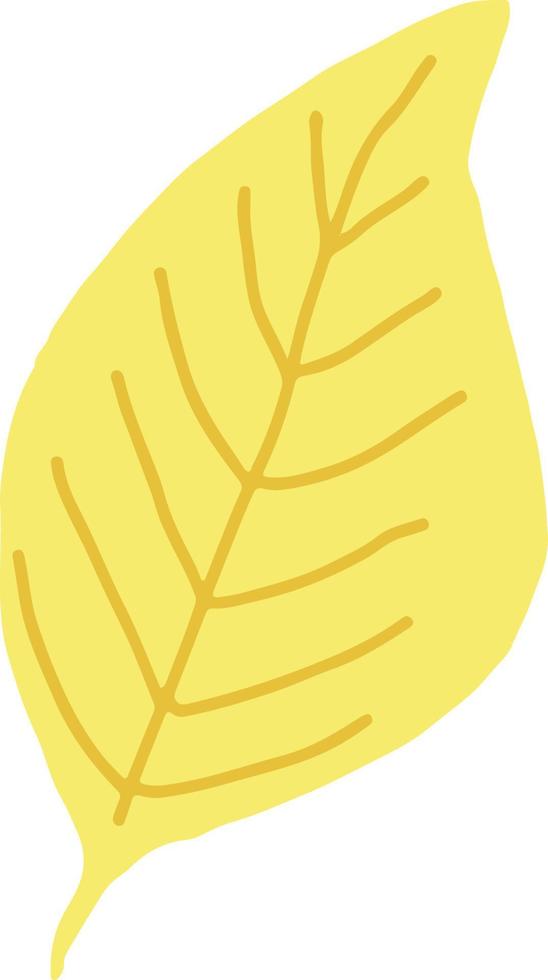bladpictogram in trending kleuren 2021. hand getrokken doodle. vector, minimalisme. herfst, bladeren, sticker oranje goud vector
