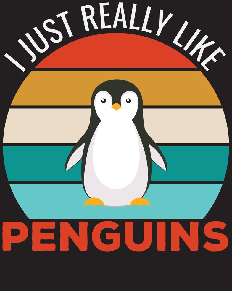 ik hou gewoon echt van pinguïns t-shirt design vector