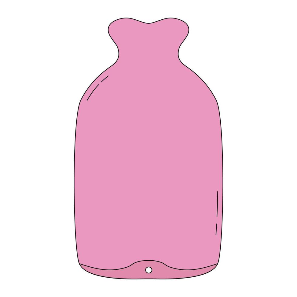 roze verwarmingskussen in cartoonstijl. esmarch mok voor douchen. vectorillustratie geïsoleerd op een witte achtergrond vector