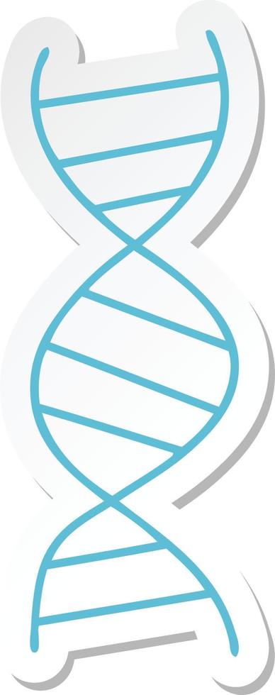 sticker van een schattige cartoon-dna-streng vector