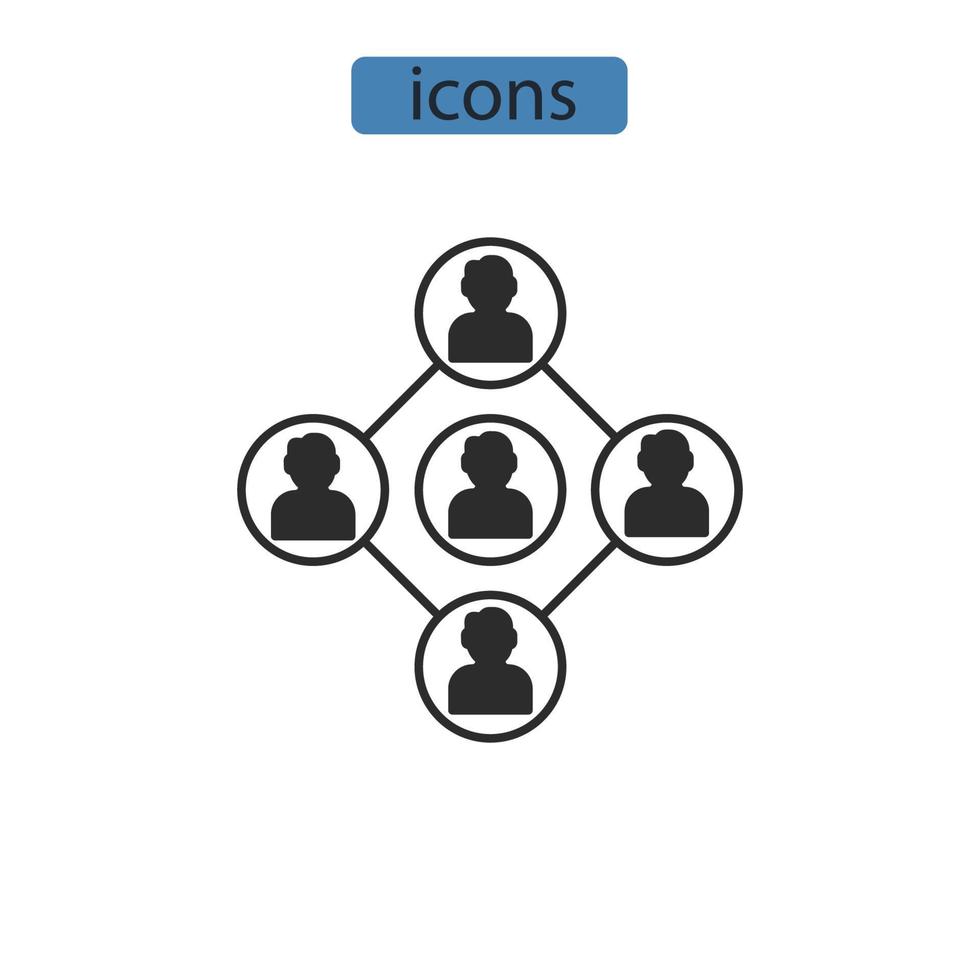 netwerkpictogrammen symbool vectorelementen voor infographic web vector