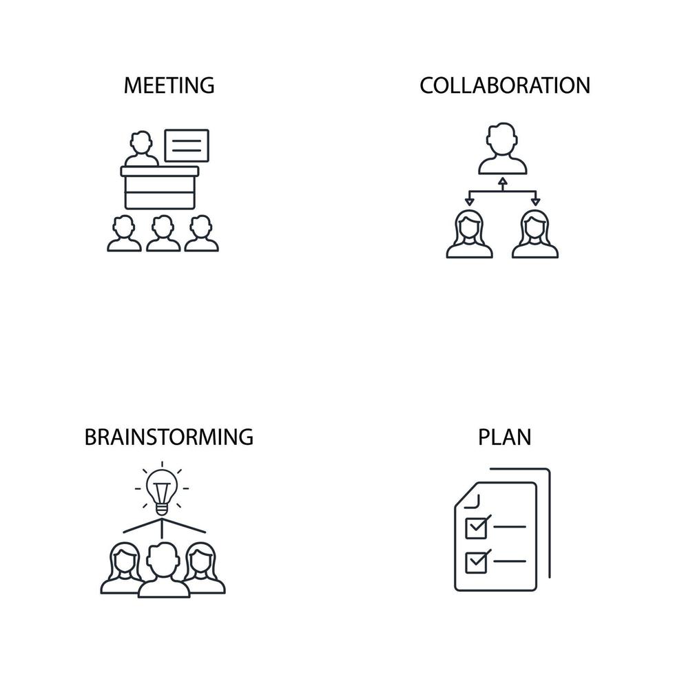 briefing pictogrammen instellen. briefing pack symbool vectorelementen voor infographic web vector