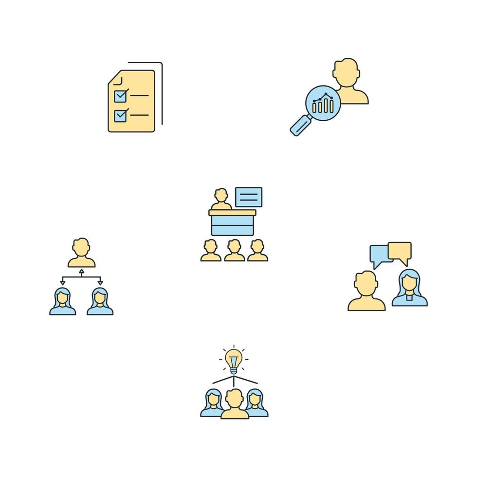 briefing pictogrammen instellen. briefing pack symbool vectorelementen voor infographic web vector