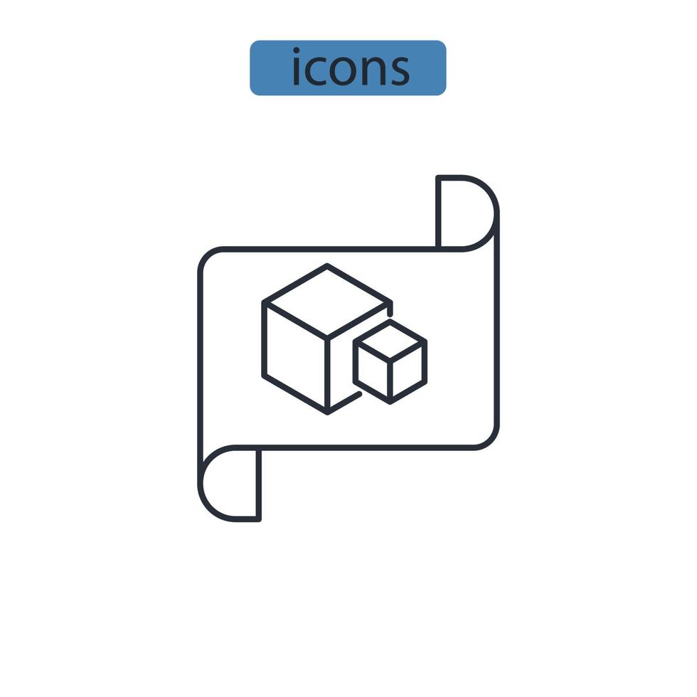 prototype pictogrammen symbool vectorelementen voor infographic web vector